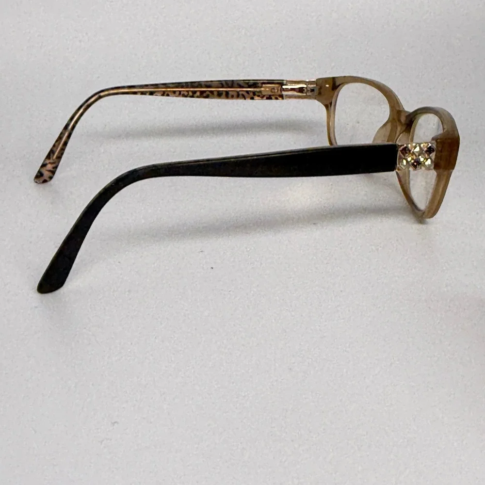 Bebe Brown‎ Tortoise Shell Eyeglasses Frames Women Rhinestone Accents 135 11/14